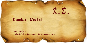 Komka Dávid névjegykártya
